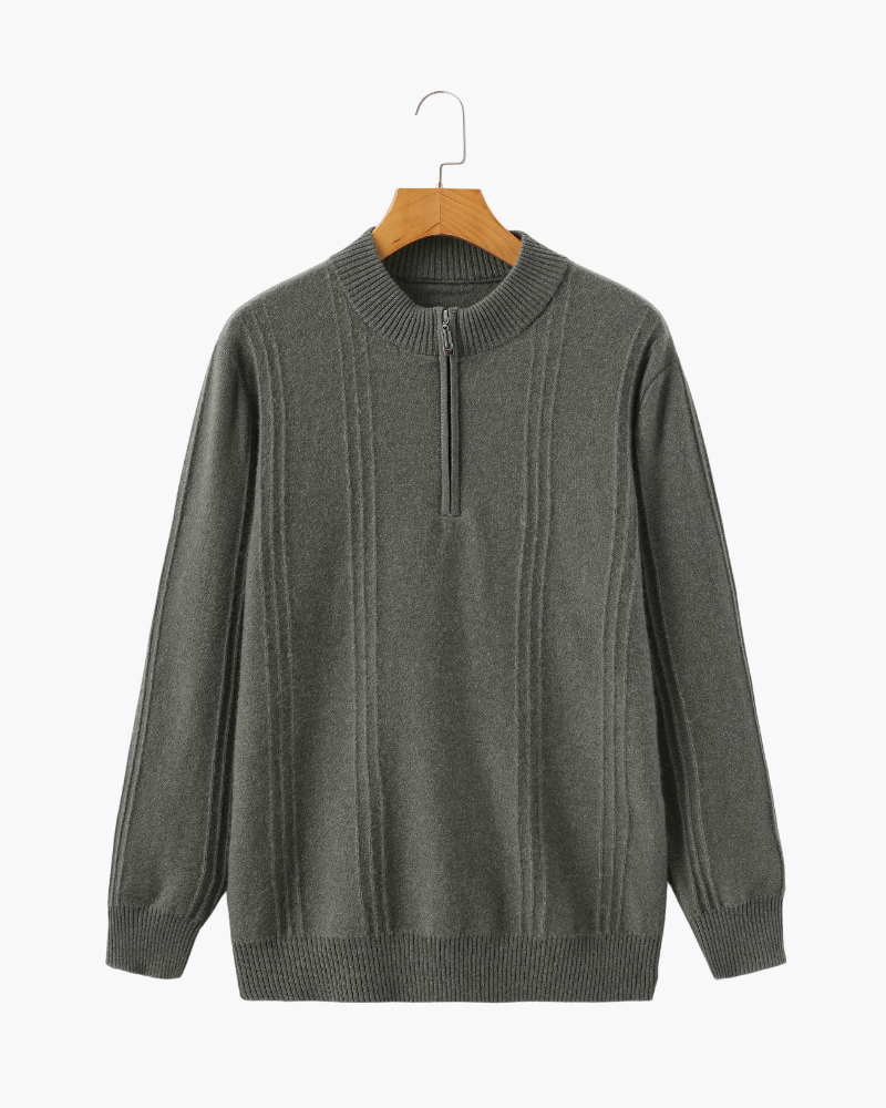 THE HAMILTON 100% CASHMERE HALF-ZIP SWEATER