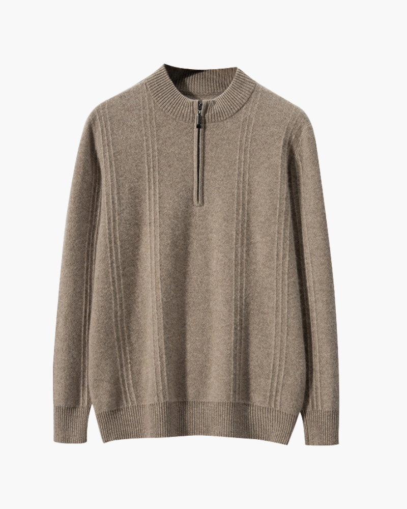 THE HAMILTON 100% CASHMERE HALF-ZIP SWEATER