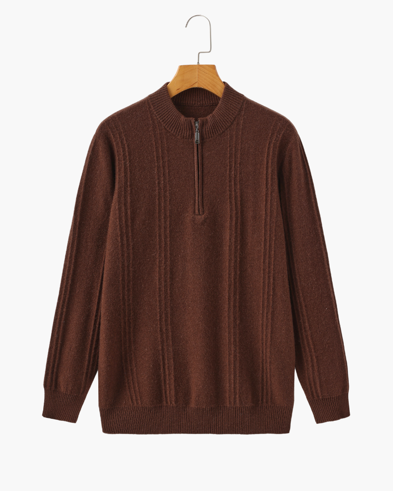 THE HAMILTON 100% CASHMERE HALF-ZIP SWEATER