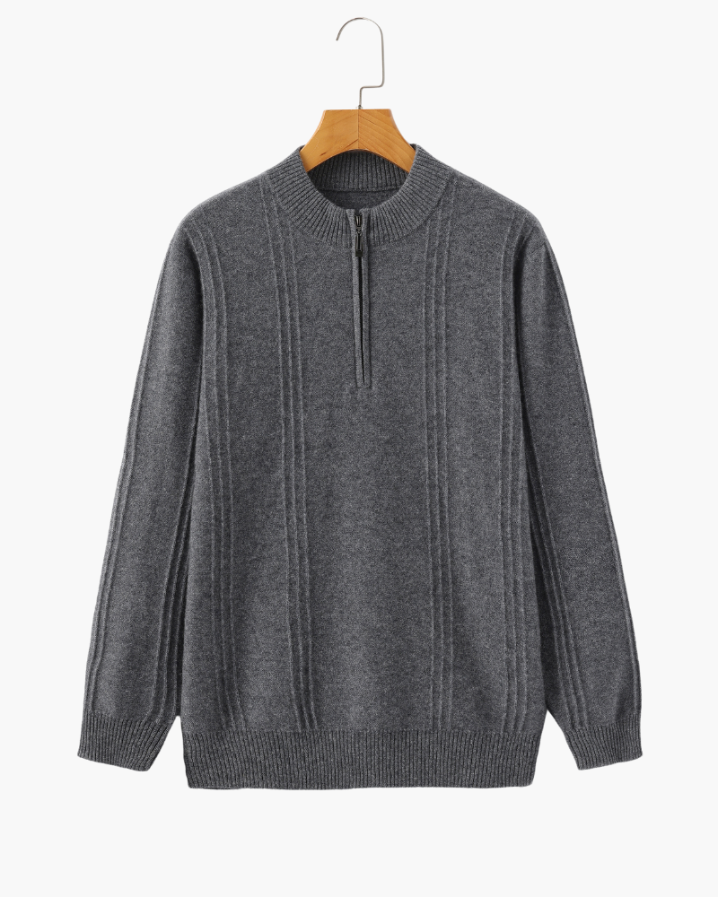 THE HAMILTON 100% CASHMERE HALF-ZIP SWEATER